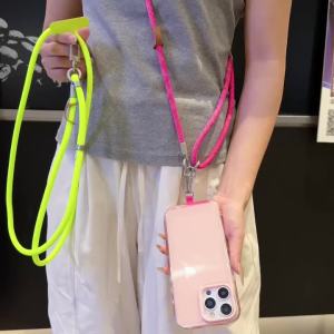 1pcs Universal 120CM Crossbody Lanyard Strap Chain For Phone Case Cover Sport Climbing Colorful Nylon Single Cord Rope