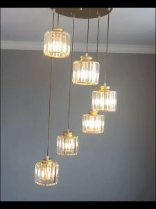 Chandelier Cylindrical Creative Personality Rotating Pendant Light Nordic 6/9/12 Heads Stair Long Drop Light Tri-Color Glass Hang Lamp Bar Industrial Style Ceiling Rail Light For Living Room Bedroom Bar Room Loft Coffee Shop Decorative Lighting