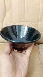 Tô nhựa melamine đen bóng đựng bún phở tô xoắn miện loe - Tox16/17/18