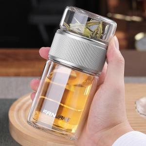 Tea-water Separation Heat-resistant Double-layer Glass Cup