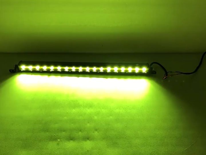 Single Row Yellow Led Light Bar 7" 13" 19'' 26'' 32''  Work Driving Light SUV Off Road Bar 12V 24V
