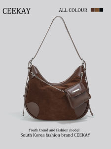 Ceekay Womens Large Capacity Tote Bag Underarm Commuter Shoulder Bag Stylish Suede Velvet Solid Color Casual Handbag