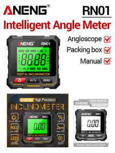 ANENG | ANENG RN01 high-precision digital electronic inclinometer LCD backlight zero point calibration angle and slope measurement tool
