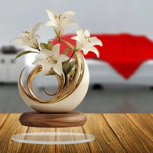 Floral Desktop Decoration Ornament 20x20cm Acrylic 2D Flat Home Decor Easy Install Practical Flower Desk Accessory