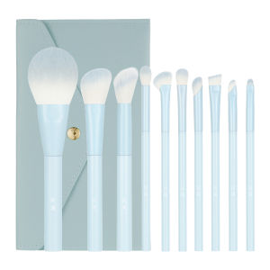 ชุดแปรงแต่งหน้า 9 ชิ้น สีม่วง เริ่มต้นสำหรับผู้ที่เพิ่งเรียนรู้ เส้นด้ายยาว แปรงแต่งหน้าสำหรับอายแชโดว์และแป้งฝุ่น