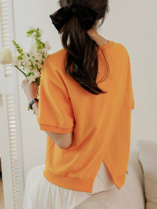 ZUOPIN | Casual Loose Cotton Short Tee 2026 Summer New Design Asymmetric