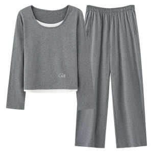 MiiOW | Pure Cotton Cat Person Sleepwear 2025 Loose Long Sleeve Long Pants Comfortable Home Clothes Set For Women Casual Lightweight All Seasons