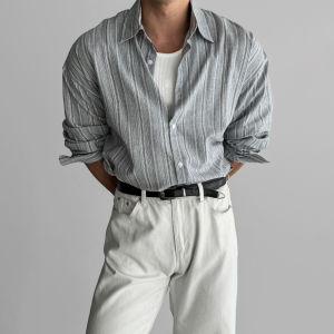 DAVID&ME | Vertical Stripes Sun Protection Shirt American Minimalist Casual Lightweight