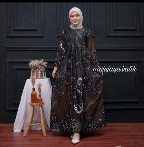 Gamis Batik Busui Lemah teles Ld100 Ld110 Ld120 Ld130 Gamis Busui Jumbo Simpel Elegan