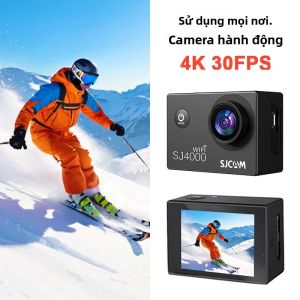 Camera Hành Động SJCAM SJ4000 WiFi 4K FHD Chống Nước 30M Quay Video Thể Thao Tương Thích Với Mũ Bảo Hiểm Xe Đạp WiFi 2.4G Zoom 4x