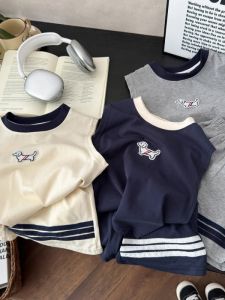 Baby Boys Summer Cotton Vest Thin Breathable Sleeveless Top And Bottom Set Comfortable Casual Wear for Children