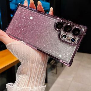 Luxury Glitter Soft TPU Phone Case For Samsung Galaxy S26 Ultra S25 Edge S24 S23 FE Plus Four-coner Airbag Shockproof Back Cover