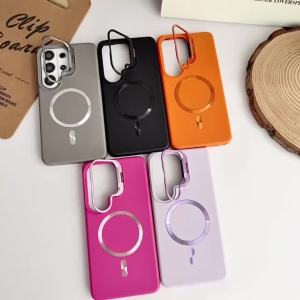 szhaiyu | Luxury Matte Magnetic For Magsafe Wireless Phone Case For Samsung Galaxy S26 S25 S24 S23 Ultra S26 S25 Plus Lens Stand Cover