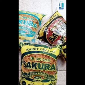 Grosir Karet Gelang Kuning Sakura 16mm 500 Gr ikat duit uang dapur plastik barang