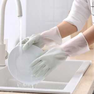(30CM) Sarung Tangan Karet PVC Latex Tebal Anti Sobek /  Anti Air / Anti Sabun Untuk Cuci Mencuci Piring Baju Motor Mobil Kamar Mandi Dapur Berkebun Kebun Perlengkapan Keperluan Dapur Rumah Tangga Korea Panjang 30 / 38 / 45 cm