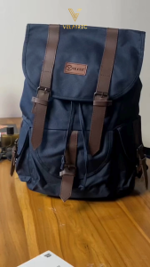 VELATRIC - Tas Ransel Kanvas Pria Import  Keren Backpack Laptop Ransel Pria Wanita Sekolah dan Kuliah Trandy Korean Style