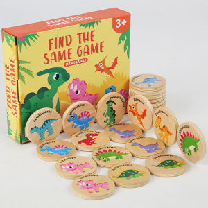 Memory Training Game for Children Educational Wooden Dinosaurs Matching Puzzle