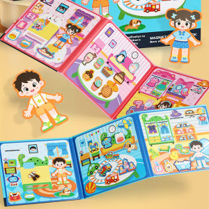 Early Childhood Education Wooden Girl And Boy Magnetic Dress-up Life Quiet Book Toddlers Montessori Toy Busy Book Education Toys
