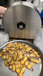 Máy thái lát rau củ quả công nghiệp chạy điện chất liệu inox không rỉ tùy chỉnh độ dày 01-15 mm