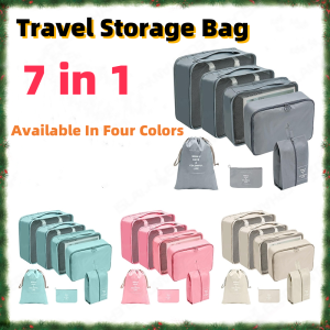 7 in 1 travel storage bag set waterproof luggage storage bag clothing storage bag foldable thickened zipper storage bag⚡PH deliveryIn stock⚡