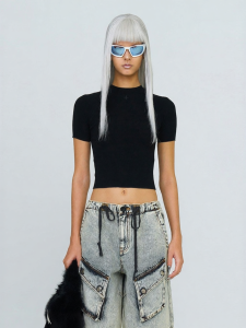 SMFK | Hugging High Collar Seamless Knitted Tee