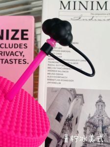 Adorable Creative Cloud Shape Food Grade Silicone Heat And Cold Resistant Reusable Straw Dust Proof Cap Accessories