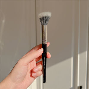 Pure Wool Flat Head Makeup Brush Animal Hair Rouge Brush Professional Cosmetic Brush for Eye Shadow Long Handle Beauty Tool