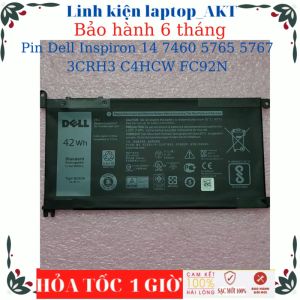 Pin Laptop Dell Inspiron 14 7460 5765 5767 3CRH3 C4HCW FC92N- Pin WDXOR-42Wh