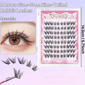 VelvetLash【Local Stock】No Glue Fox Eye DIY Eyelash Natural Sunflower False Eyelash Comfortable Reusable Clusters For Daily Parties Makeup