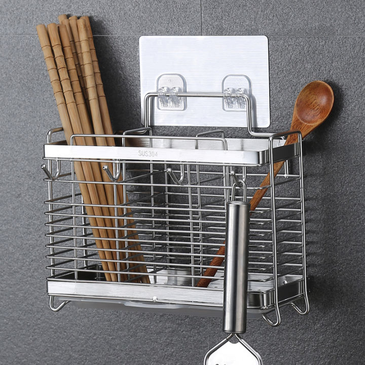 Chopsticks Basket Hanging Kitchen 304 Stainless Steel Drain Chopsticks ...
