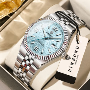 BINBOND Luxury Quartz Wristwatches Luminous Waterproof Auto Date Mens Watch Steel Clock Business Sport Fashion Casual Reloj