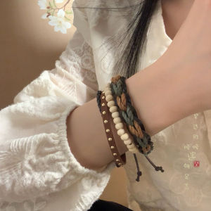 Retro Woven Rope Stackable Bracelets Womens Ethnic Style New Chinese Design Best Friend Student Party Jewelry Accessories
