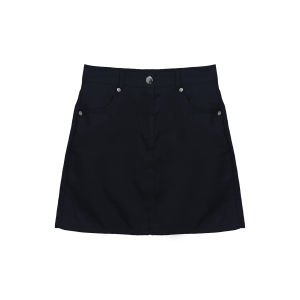 Minimalist Preppy Style Black Suit Skirt Versatile High Waist Slim Looking Sheath Fashion Tape Fancy A- line Skirt