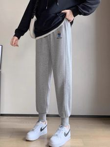 กางเกงวอร์มผู้หญิง ทรงหลวม บาง ฤดูใบไม้ร่วง/ฤดูหนาว กางเกงขายาวทรงหลวมสำหรับผู้หญิงไซส์ใหญ่ กางเกงขายาวลำลอง ทรงหลวม ทรงเกาหลี