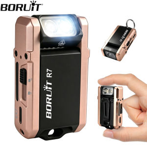 Boruit | BORUiT R7 Keychain Flashlight 800LM Mini LED Torch Type-C Rechargeable RGB Keychain Light Magnetic Flashlight Pocket Work Light