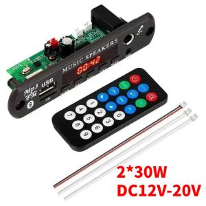 Kebidumei | KEBIDUMEI 60W Amplifier Bluetooth 5.3 MP3 Decoder Board DIY Car MP3 Player USB FM Recording Time Display Microphone Handsfree