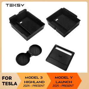 for Tesla NEW Model Y Launch Juniper 2025 Model 3 Highland 2024 Console Armrest Storage box Interior Organizer ABS  Flocking