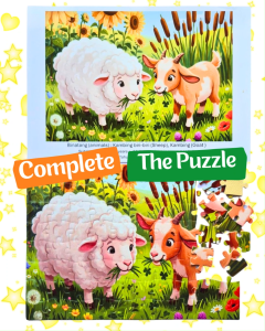 Farm Animals Jigsaw Puzzle Board For Kids - 80pcs | Play & Learn