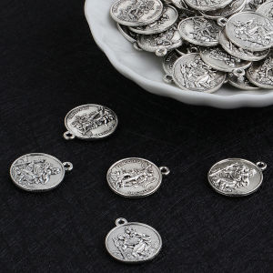 10Pcs Christian St.christopher Medal Pendants Carved The Archangel Saint Michael Charms for DIY Jewelry Making Accessories
