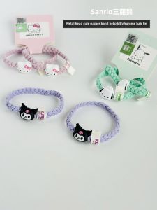Sanrio High Elastic Metal Hair Tie Kitty Cat Headband Bracelet Dual Use Cute Kawaii Hair Accessories Korean Style Fashion Jewelry