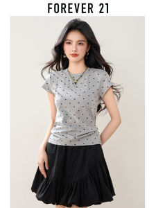 Forever 21 | Áo Thun Nữ Hàn Quốc Vintage Chấm Bi