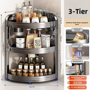 B&W | Multipurpose Spice Rack Triangle Shelf
