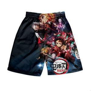 Bandai | DemonSlayer Childrens 3D Printed Fast-Drying Summer Five-Piece Shorts (for Adults) with Apparel and Accessories for Kids
