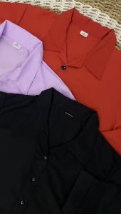 Atasan Kemeja Crop Lengan Panjang Katun Soft & Oversize Terbaru