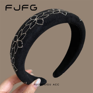 Retro Wide Velvet Flower Hairband Womens Sponge High Forehead Headband Face Slimming Versatile Hair Clip New Fashion Jewelry