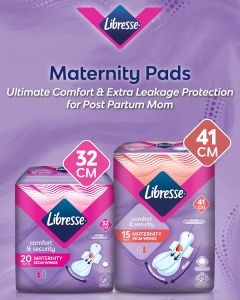 Libresse Maternity Wider Back Night Wings Pads 41cm (3x5s) - Post Partum Protection Fit & Extra Soft