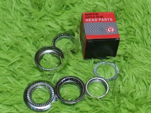 Shimano headset head parts black white standard threaded ball bearing headset. || Nikyo standard headset || Neco Integrated headset and Neco TAPERED headset