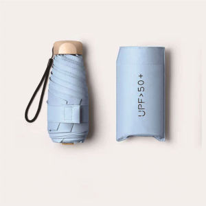 Compact 6-Rib Mini Folding Umbrella Lightweight Durable Aluminum Alloy Handle & Frame Manual Open/Close Stylish & Portable