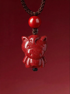 HONGLIANGYUAN | Natural Cinnabar Amulet Pendant for Zodiac Protection