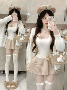 Áo Len Cardigan Mềm Mại Dày Dặn Dài Vừa Phải Phong Cách Lười Biếng Cao Cấp Cho Nữ Áo Khoác Ngoài Mềm Mại Nhung Nước